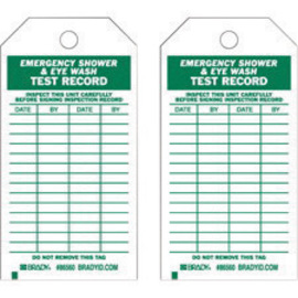 Brady® 5 3/4" X 3" Green/White Rigid Polyester Control Tag (10 Per Pack) "INSPECT THIS UNIT CAREFULLY BEFORE SIGNING INSPECTION RECORD DATE___BY___DATE___BY___"