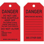 Brady® 5 3/4" X 3" Black/Red Rigid Polyester Tag (10 Per Pack) "DO NOT USE THIS SCAFFOLD KEEP OFF THIS SCAFFOLD IS BEING ERECTED, TAKEN DOWN OR HAS BEEN FOUND DEFECTIVE DO NOT ALTER DATE___COMPETENT PERSON___SIGNATURE___COMMENTS___"