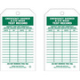 Brady® 7" X 4" Green/White Rigid Polyester Control Tag (10 Per Pack) "REPLACE WATER/6 MOS INITIAL___DATE___H2O CHANGED YES/NO___"