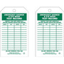 Brady® 5 3/4" X 3" Green/White Rigid Paper Tag (100 Per Pack) "INSPECT THIS UNIT CAREFULLY BEFORE SIGNING INSPECTION RECORD DATE___BY___DATE___BY___"