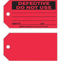 Brady® 3" X 5 3/4" Black/Red Rigid Paper Tag (100 Per Pack) "SIGNED BY___DATE___"