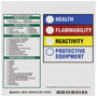 Brady® 6" X 6" Black/Blue/Red/Yellow/White Permanent Acrylic Paper Label (100 Per Pack) "HEALTH FLAMMABILITY REACTIVITY PROTECTIVE EQUIPMENT"