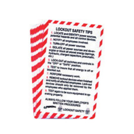 Brady® 3 1/2" X 0.55" X 2 1/2" Black/Red/White Prinzing® Laminated Cardstock Wallet Card (10 Per Pack) "LOCKOUT SAFETY TIPS"