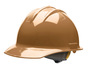 Bullard® Tan HDPE Cap Style Hard Hat With Ratchet/6 Point Ratchet Suspension