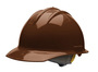 Bullard® Brown HDPE Cap Style Hard Hat With Ratchet/6 Point Ratchet Suspension