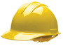 Bullard® Yellow HDPE Cap Style Hard Hat With 6 Point Ratchet/Ratchet Suspension