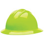 Bullard® Hi-Viz Yellow HDPE Full Brim Hard Hat With Ratchet/6 Point Ratchet Suspension