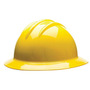 Bullard® Yellow HDPE Full Brim Hard Hat With Ratchet/6 Point Ratchet Suspension