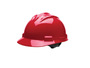 Bullard® Red HDPE Cap Style Hard Hat With Ratchet/4 Point Ratchet Suspension