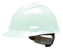 Bullard® White HDPE Cap Style Hard Hat With Ratchet/4 Point Ratchet Suspension