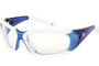 Crews ForceFlex® Blue And White Safety Glasses With Clear Anti-Fog/Anti-Scratch Lens