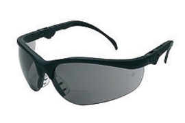 Crews Klondike® Magnifier 2 Diopter Black Safety Glasses With Gray Anti-Scratch Lens