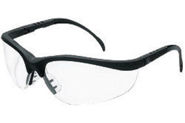 Crews Klondike® Black Safety Glasses With Clear Anti-Scratch Lens