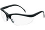 MCR Safety® Klondike® Matte Black Safety Glasses With Clear Anti-Scratch Lens And Extendable Spatula Temples