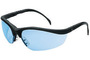 MCR Safety® Klondike® Matte Black Safety Glasses With Blue Anti-Scratch Lens And Extendable Spatula Temples