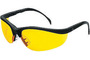 Crews Klondike® Black Safety Glasses With Amber Anti-Scratch Lens