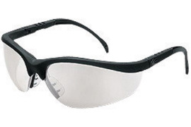Crews Klondike® Black Safety Glasses With Clear Mirror/Anti-Scratch/Indoor/Outdoor Lens