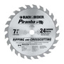 DEWALT® 7 1/4" X 5/8" X .047" 7000 RPM 24 Teeth Piranha® Black & Decker® Carbide Tipped Circular Saw Blade