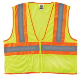 Ergodyne 2X - 3X Lime GloWear® 8229Z Polyester Mesh Vest