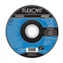 Flexovit® 5" X 1/4" X 5/8" - 11 HIGH PERFORMANCE™ 24 - 30 Grit Aluminum Oxide Grain Reinforced Type 27 Spin-On Depressed Center Grinding Wheel