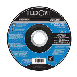 Flexovit® 6" X 1/4" X 5/8" - 11 SPECIALIST® ALUMINUM 24 Grit Aluminum Oxide Grain Reinforced Type 27 Spin-On Depressed Center Grinding Wheel