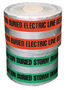 Harris Industries 3" X 1000' Red 4.5 mil Aluminum Foil Barricade Tape "CAUTION BURIED ELECTRIC LINE BELOW"