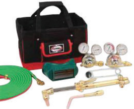Harris® Model 85-25GX-300 Steelworker® Deluxe Medium - Heavy Duty All Fuels/Acetylene/Oxygen Brazing/Cutting/Heating/Welding Outfit CGA-300 With Handle Equipped FlashGuard® Check Valves