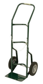 Harper™ Series 700 Cylinder Hand Truck With 10" X 2" Solid Rubber Wheels, 3" X 1 1/4" Rubber Factory Installed Caster And 7" X 14" Base Plate