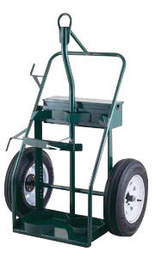Harper™ Series 950 Extra Heavy Duty Cylinder Truck With 21" X 4" Pneumatic Tubeless Wheels, Continuous Handle, 13" X 24" Base Plate And Lift Ring (For Large Cylinders)