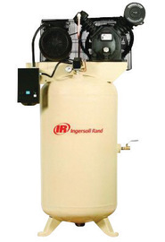 Ingersoll Rand Model 2475N7.5-V 7.5 hp 24 CFM 460 V 3 PH 60 Hz 175 PSIG Type 30 Stationary Two-Stage Reciprocating Air Compressor With 80 Gallon Vertical Tank, 3/4