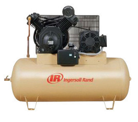 Ingersoll Rand Model 2545E10-V 10 hp 35 CFM 460 V 3 PH 60 Hz 175 PSIG Type 30 Stationary Two-Stage Reciprocating Air Compressor With 120 Gallon Horizontal Tank, 3/4