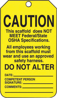 5.75 Length x 3.25 Width x 0.010 Thickness Pack of 5 LegendDanger DO NOT USE This Scaffold Keep Off This Black on Red Accuform TSS101CTM PF-Cardstock Scaffold Status Tag 5.75 Length x 3.25 Width x 0.010 Thickness Pack of 5 LegendDanger DO NOT USE This Scaffold Keep Off This Black on Red Accuform TSS101CTM PF-Cardstock Scaffold Status Tag
