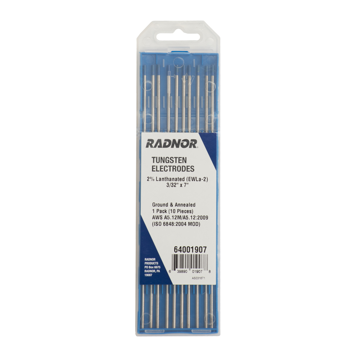 EWLa-1 X 3/32 1.5% lanthanated tungsten electrodes TIG 10 pack EWLa-1 X 3/32 1.5% lanthanated tungsten electrodes TIG 10 pack