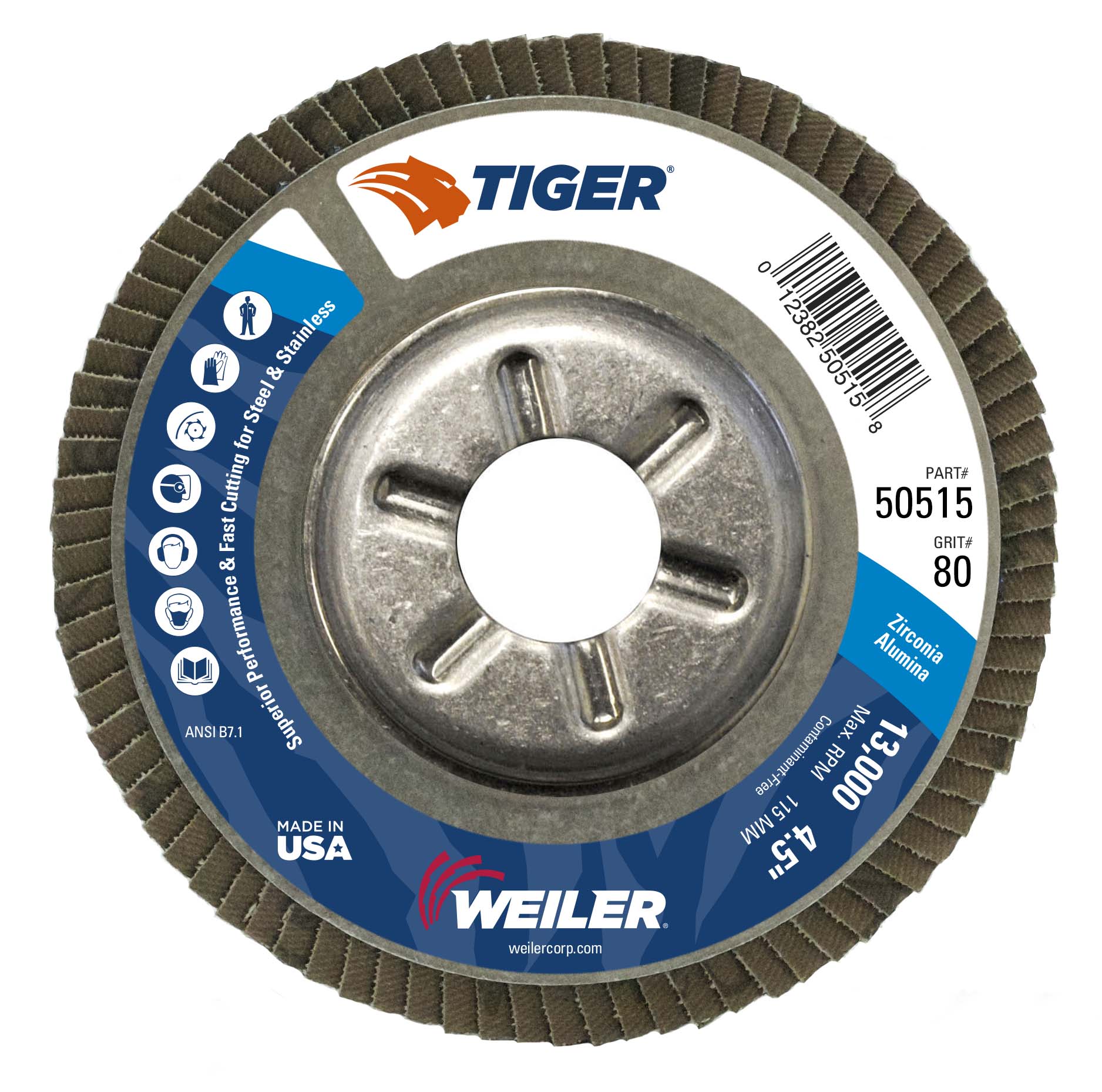 Made in USA Weiler 13131 Roughneck Max 4 Stringer Bead Wire Wheel.020 Steel Fill Pack of 5 5//8-11 UNC Nut
