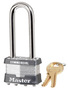Master Lock® Silver 1 3/4" X 1 5/16" X 7/8" Laminated Steel Non-Rekeyable Rectangular Padlock With 5/16" X 3/4" X 2 1/2" Shackle And (2) Keys (Keyed Alike)