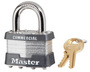 Master Lock® Silver Laminated Steel Non-Rekeyable Padlock With 5/16" X 15/16" X 3/4" Shackle And (2) Keys (Master Keyed)