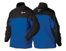 Miller® 2X Black Blue Indura®/Leather Flame Resistant Coat With Snap Button Closure