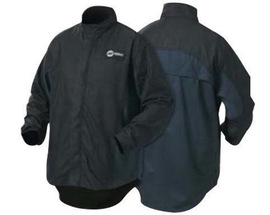 Miller® Large Blue Cotton/WeldX™ Flame Resistant Coat With Zipper Velcro® Flap Closure