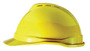 MSA Yellow V-Gard® Polyethylene Cap Style Hard Hat With Ratchet/4 Point Ratchet Suspension