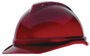 MSA Red V-Gard® Polyethylene Cap Style Hard Hat With Ratchet/6 Point Ratchet Suspension