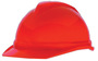 MSA Orange V-Gard® Polyethylene Cap Style Hard Hat With Ratchet/6 Point Ratchet Suspension