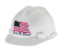 MSA White V-Gard® Polyethylene Cap Style Hard Hat With Ratchet/4 Point Ratchet Suspension