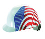 MSA Red, White And Blue V-Gard® Polyethylene Cap Style Hard Hat With Ratchet/4 Point Ratchet Suspension