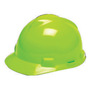 MSA Hi-Viz Yellow Green V-Gard® Polyethylene Cap Style Hard Hat With Ratchet/6 Point Ratchet Suspension