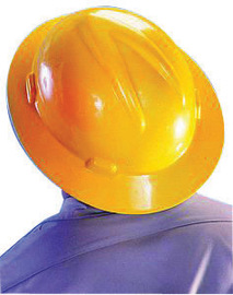 MSA Yellow V-Gard® Polyethylene Full Brim Hard Hat With Pinlock/4 Point Pinlock Suspension