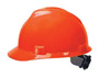 MSA Orange V-Gard® Polyethylene Cap Style Hard Hat With Ratchet/4 Point Ratchet Suspension