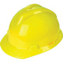 MSA Yellow Super V Polyethylene Cap Style Hard Hat With Ratchet/4 Point Ratchet Suspension