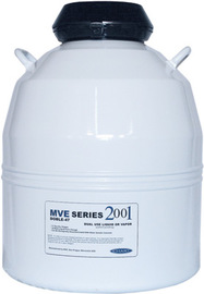 MVE Inc Doble 47-10 20" X 26 1/2" 46 l Liquid Nitrogen Aluminum Cryoshipper With (10) 11" Canisters