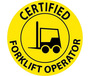 AccuformNMC™ 2" X 2" Black/Yellow Pressure Sensitive/Adhesive Backed Vinyl (25 Per Pack) "CERTIFIED FORKLIFT DRIVER"