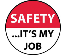AccuformNMC™ 2" X 2" Black/Red/White Pressure Sensitive/Adhesive Backed Vinyl (25 Per Pack) "SAFETY...IT'S MY JOB"